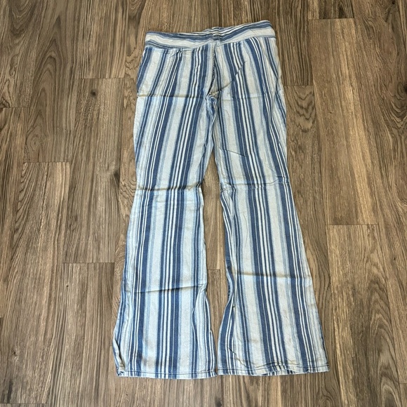 Free People We The Free Indigo Haze Journey Striped Flare Retro Pants - Picture 5 of 6